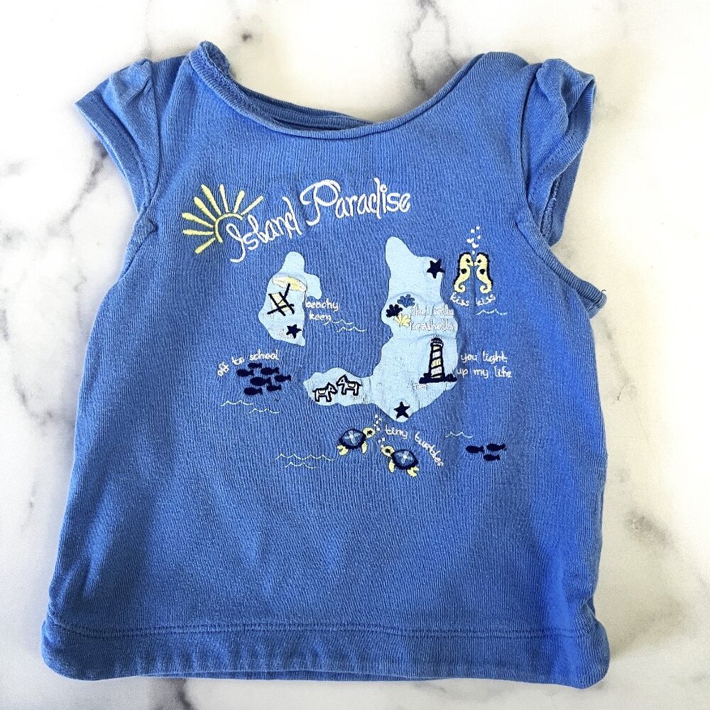 Gymboree Island Paradise Tee, Santorini Blue, Size 18-24 months